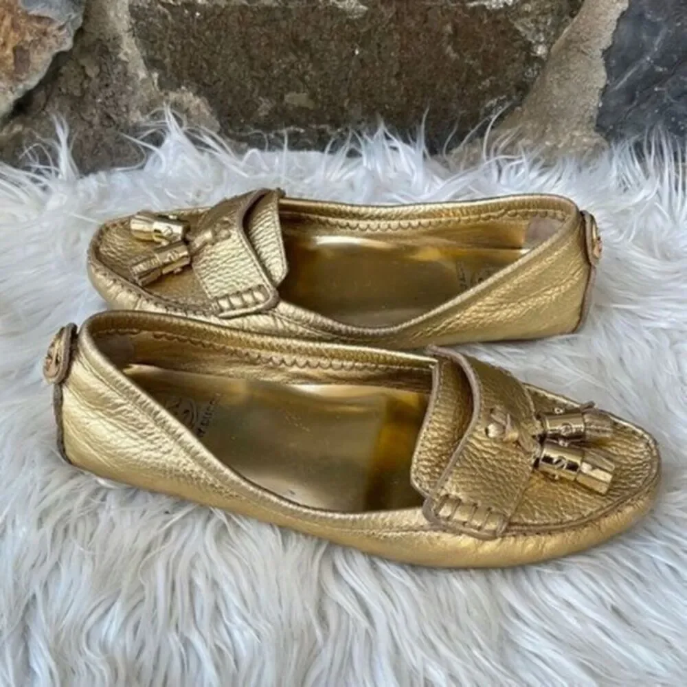 Tory Burch lawrence metallic tumbled leather shoe size 6.5